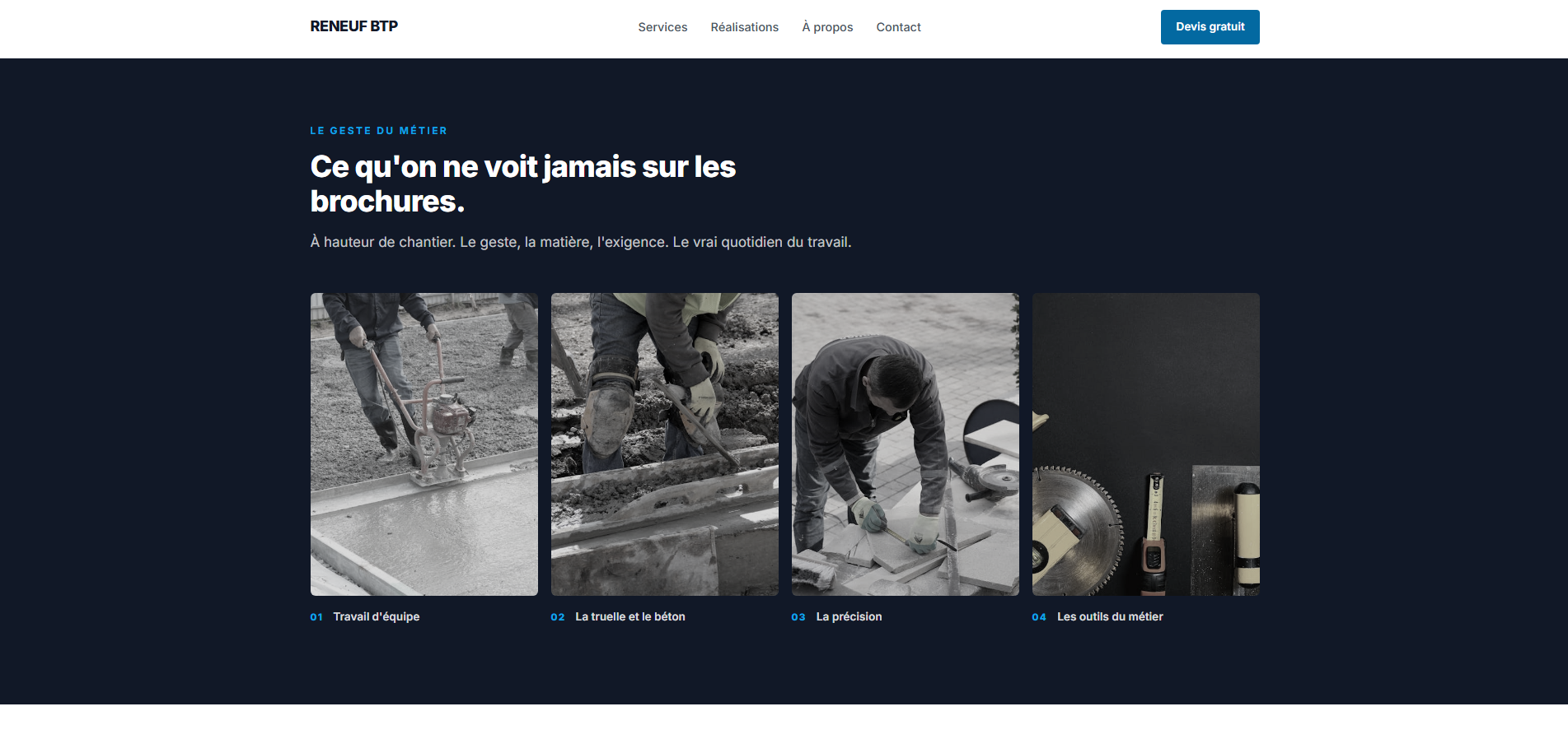 Argument section on the Reneuf BTP website