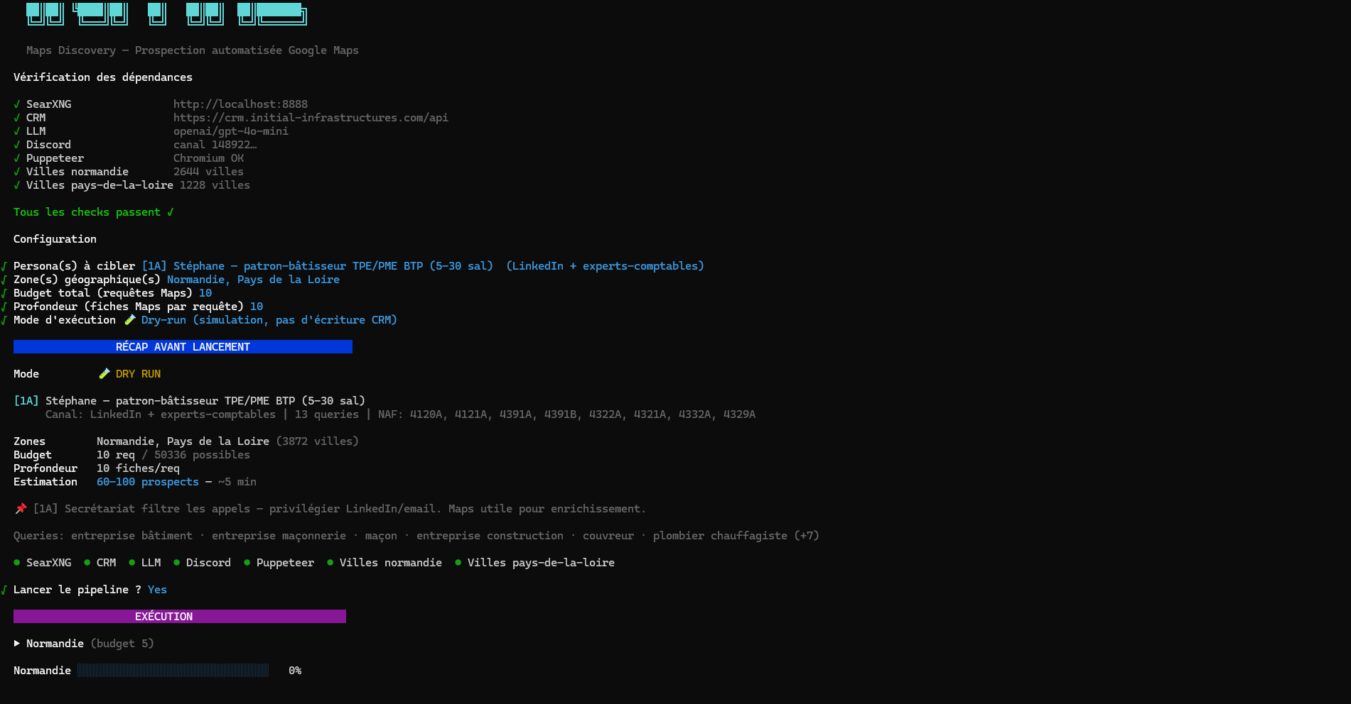 Tool launch with loading state in the scraping workflow