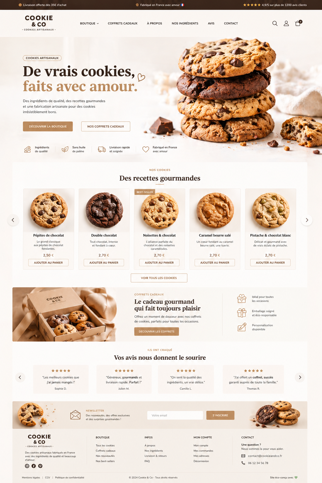 Cookies & Co, E-commerce shop for an artisan cookie brand