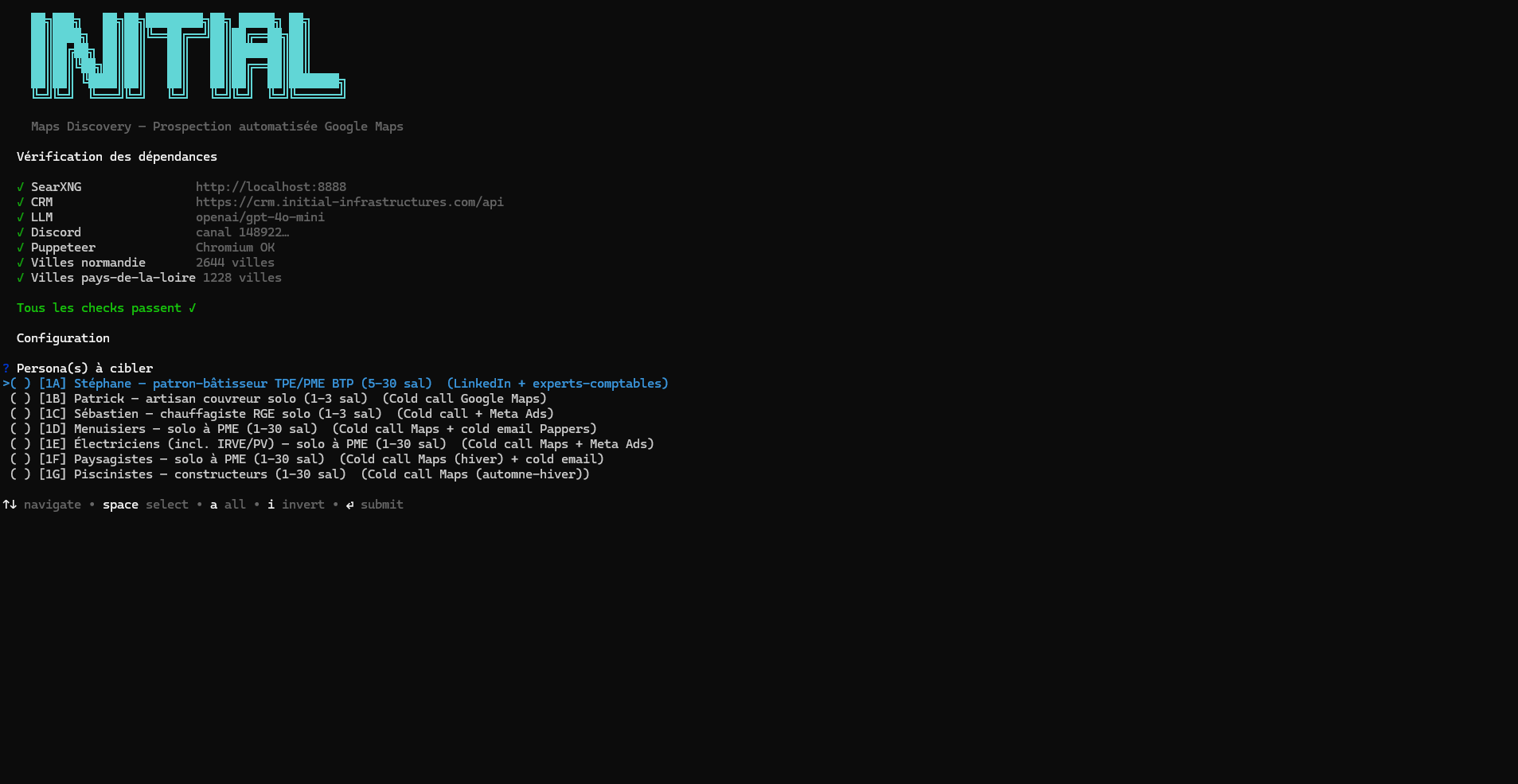 Persona selection in the scraping tool